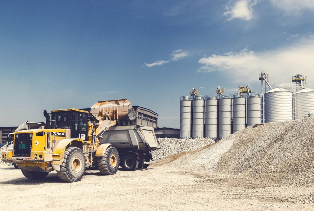 Loader dan material konstruksi